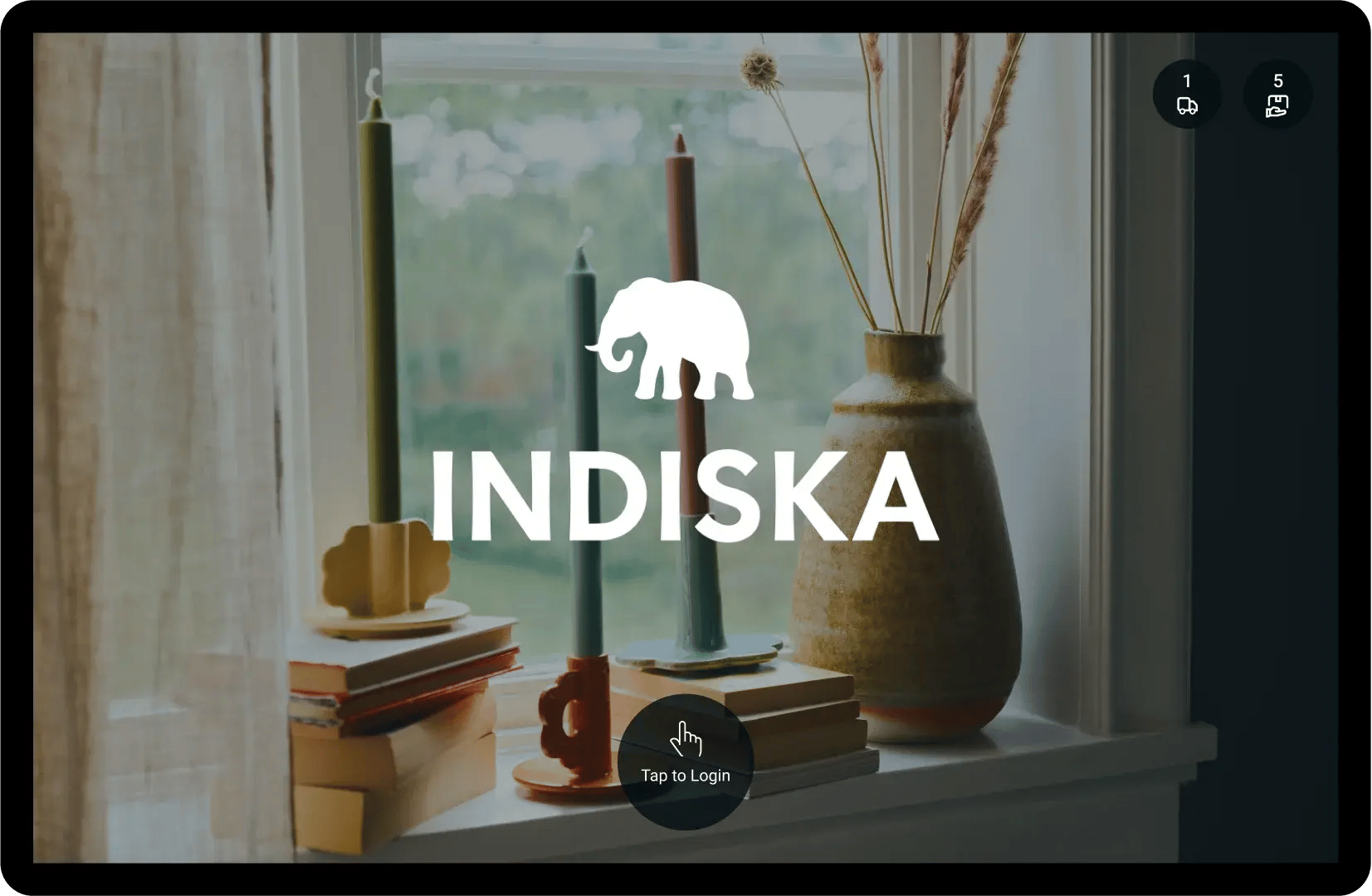 Indiska background on tablet